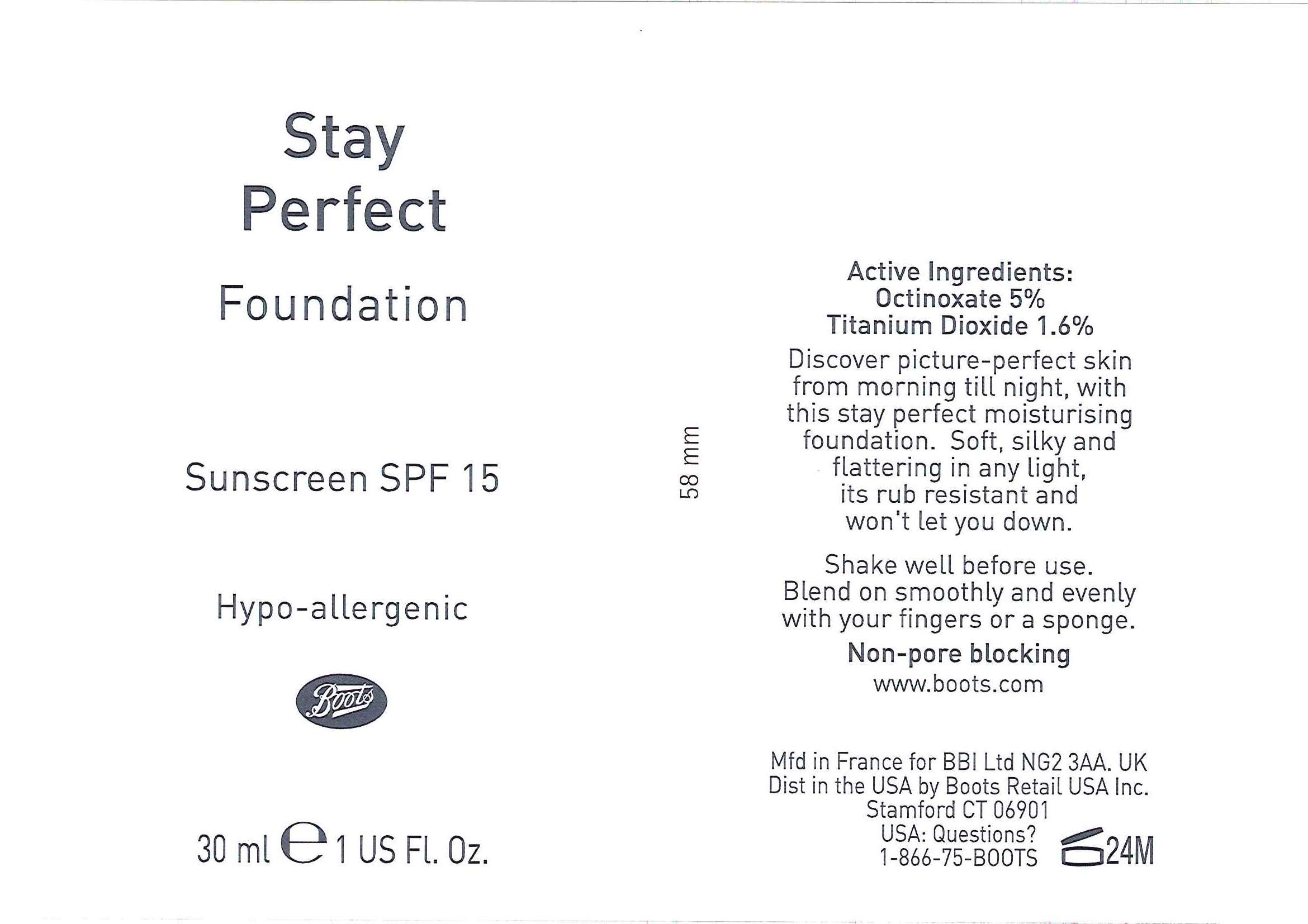 No7 Stay Perfect Foundation Sunscreen SPF 15  Blonde